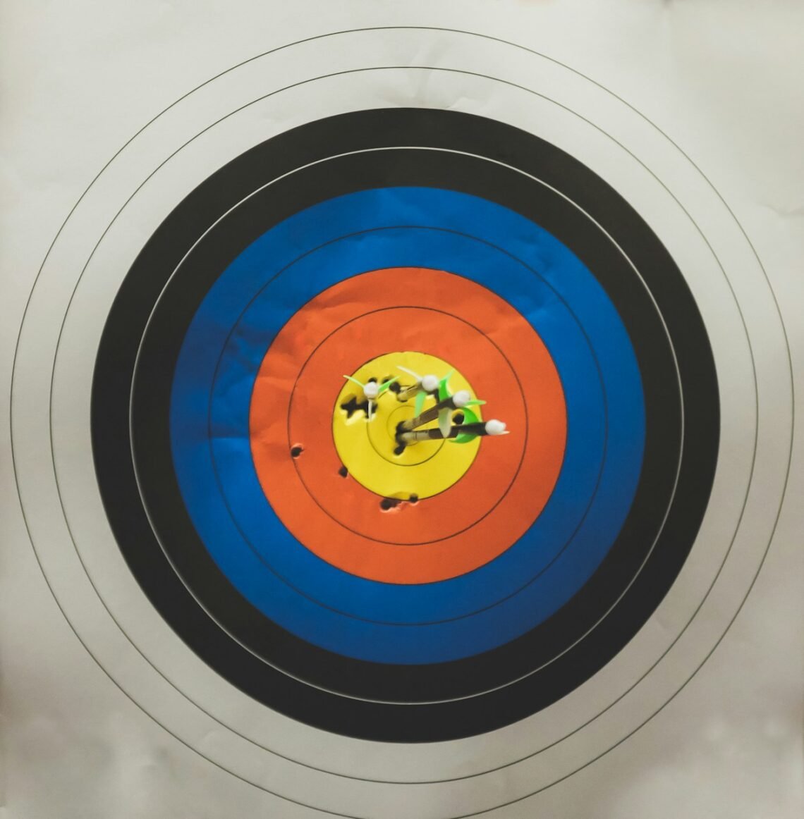 Arrows in an archery target