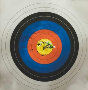 Arrows in an archery target