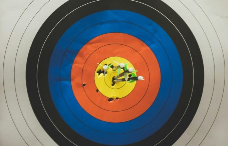Arrows in an archery target
