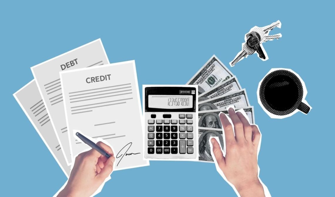 Calculator, cash and notes laid out for household budget planning